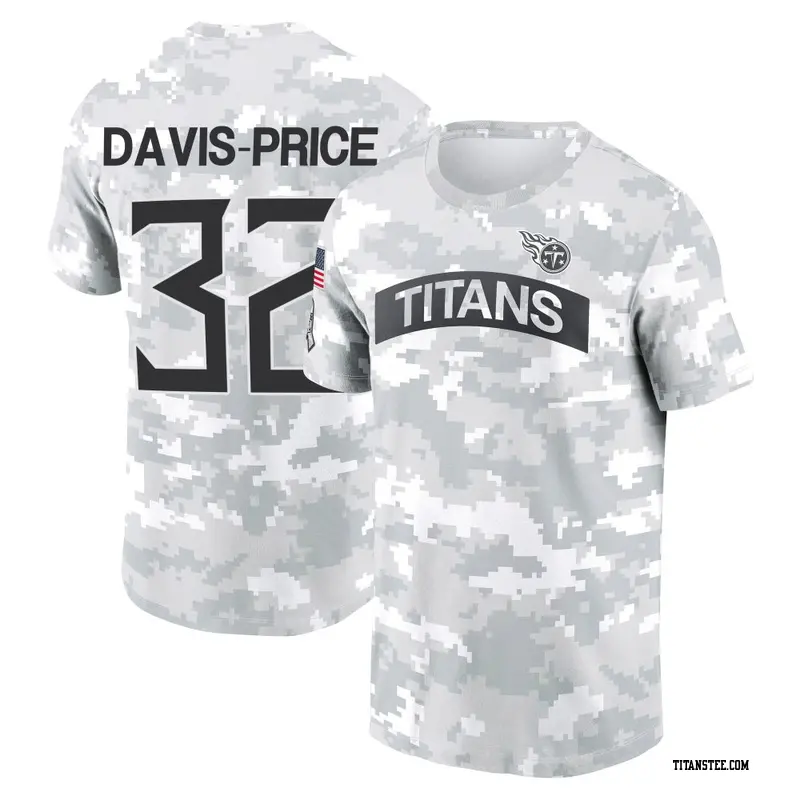 Men's Tennessee Titans ＃32 Tyrion Davis-Price Camo Arctic 2024 Salute to Service Performance T-Shirt