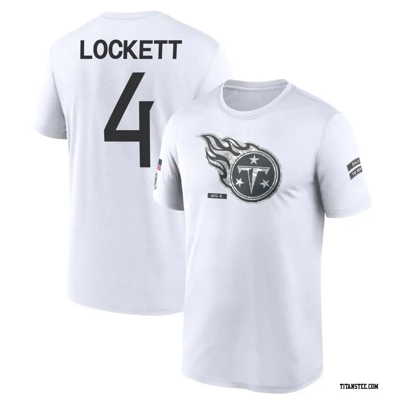 Men's Tennessee Titans ＃4 Tyler Lockett White 2024 Salute to Service Performance T-Shirt