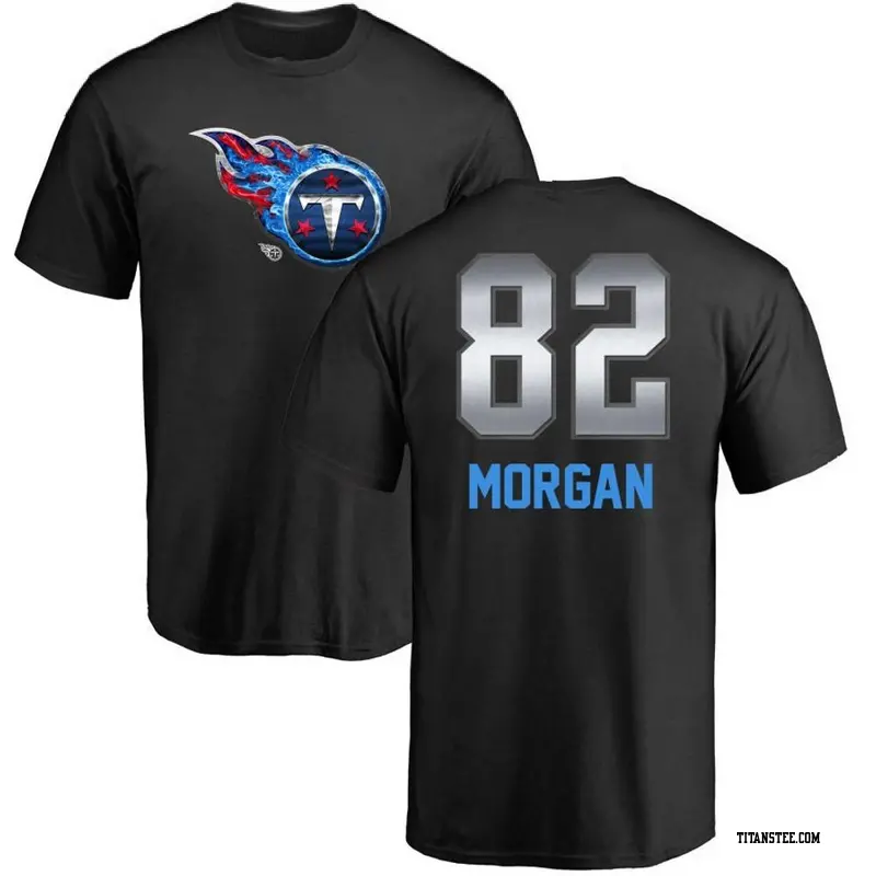 Men's Tennessee Titans ＃82 Stanley Morgan Jr. Black Midnight Mascot T-Shirt