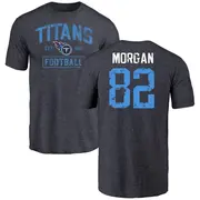 Men's Tennessee Titans ＃82 Stanley Morgan Jr. Navy Distressed Name & Number T-Shirt