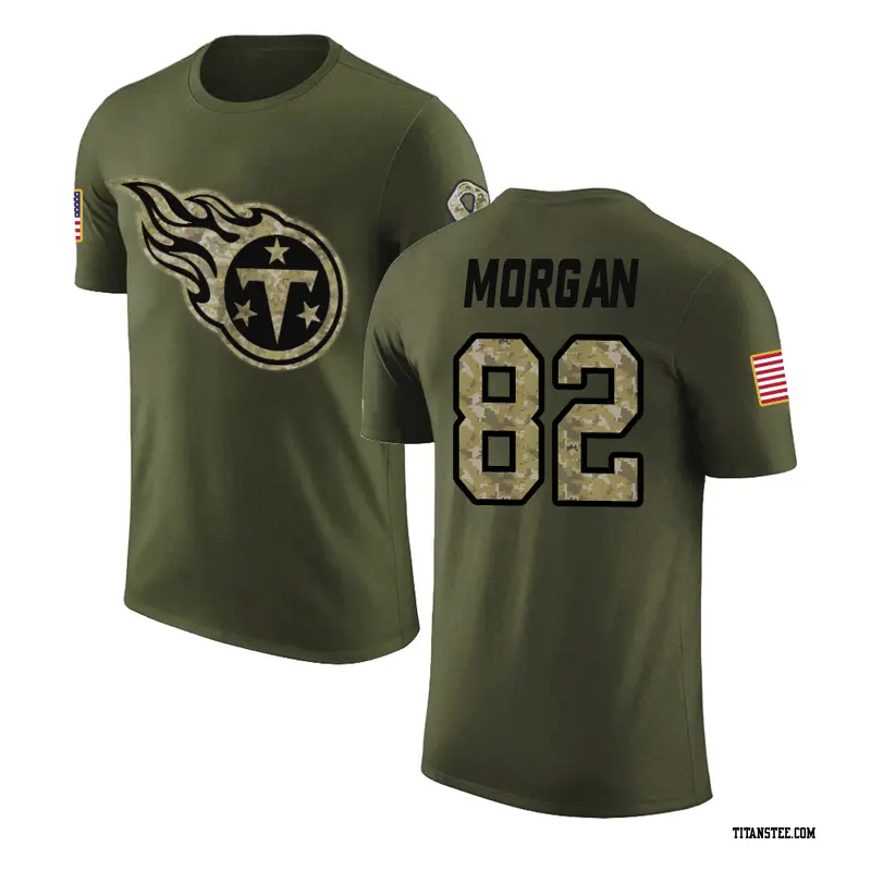 Men's Tennessee Titans ＃82 Stanley Morgan Jr. Olive Salute to Service T-Shirt