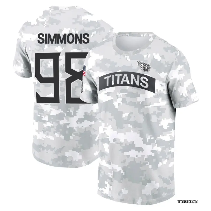 Men's Tennessee Titans ＃98 Jeffery Simmons Camo Arctic 2024 Salute to Service Performance T-Shirt