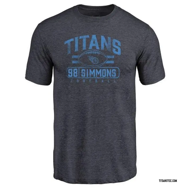 Men's Tennessee Titans ＃98 Jeffery Simmons Navy Flanker T-Shirt