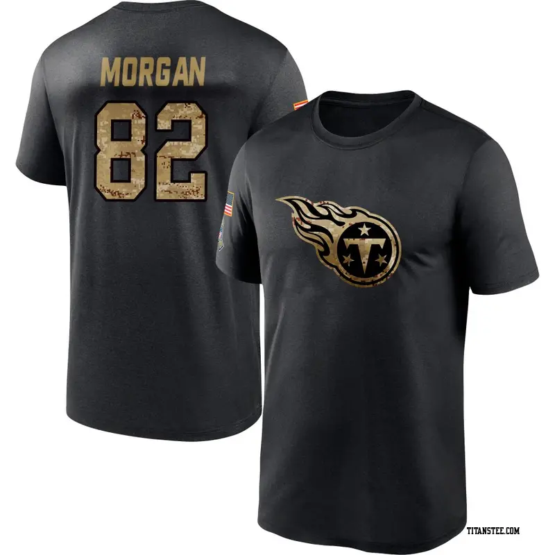 Youth Tennessee Titans ＃82 Stanley Morgan Jr. Black 2020 Salute To Service Performance T-Shirt