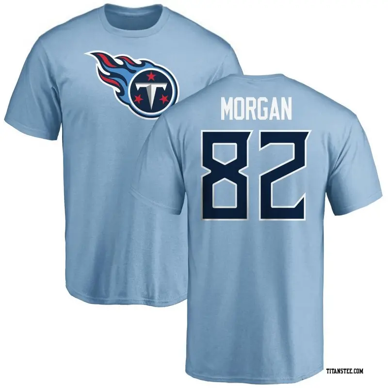 Youth Tennessee Titans ＃82 Stanley Morgan Jr. Light Blue Name & Number Logo T-Shirt