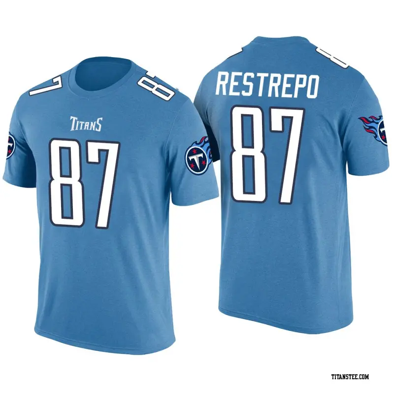 Youth Tennessee Titans ＃87 Xavier Restrepo Blue Color Rush T-Shirt