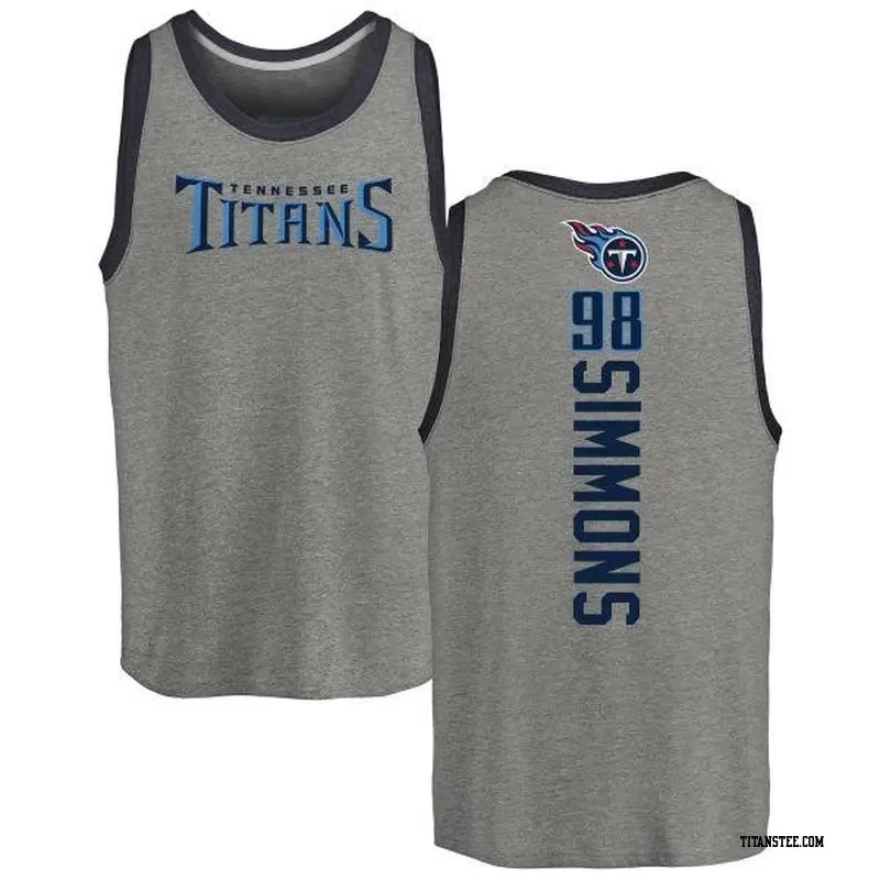Youth Tennessee Titans ＃98 Jeffery Simmons Ash Backer Tank Top