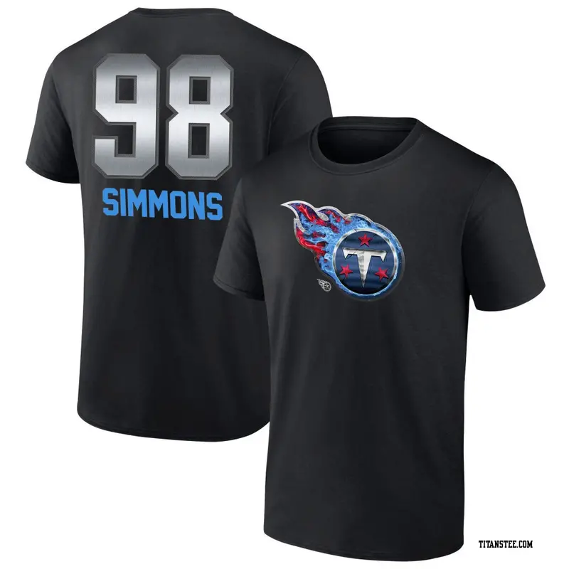 Youth Tennessee Titans ＃98 Jeffery Simmons Black Midnight Mascot T-Shirt