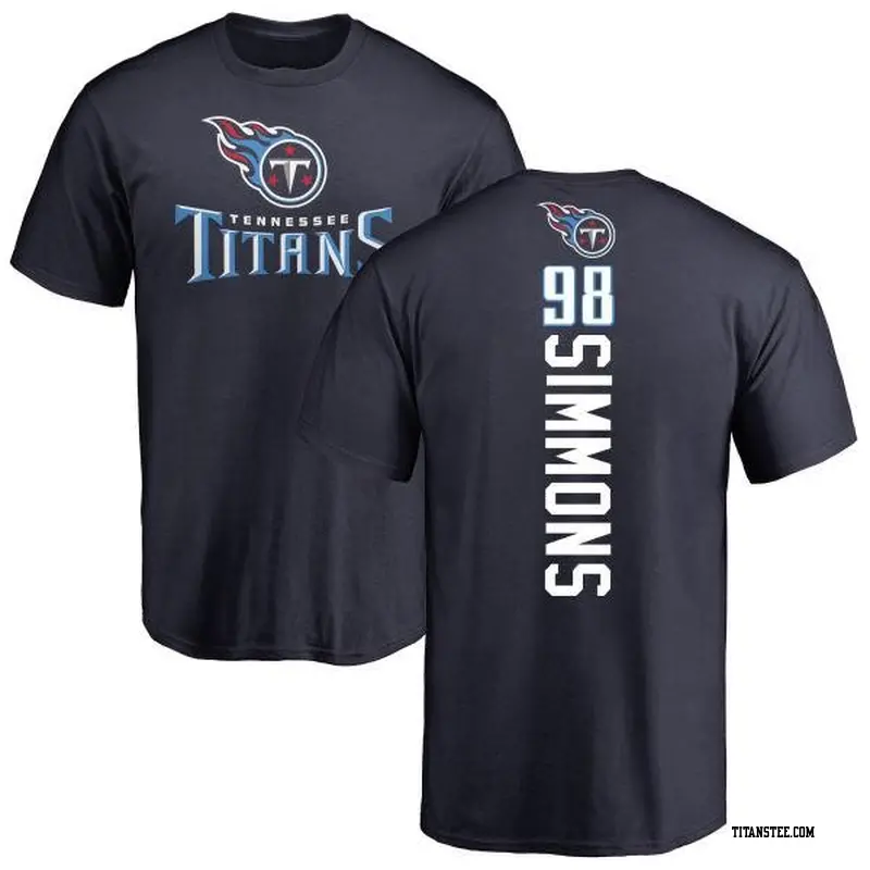 Youth Tennessee Titans ＃98 Jeffery Simmons Navy Backer T-Shirt