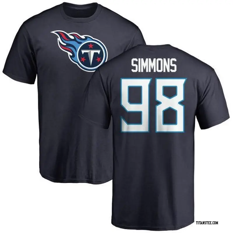 Youth Tennessee Titans ＃98 Jeffery Simmons Navy Logo T-Shirt